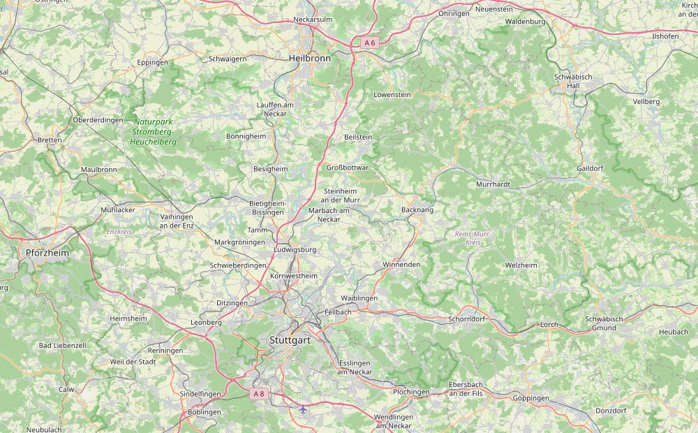 Karte: Erdmannhausen und Umgebung